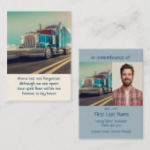 メモリアル祈りの言葉セミトランスポートトラックカスタム 名刺 (正面/裏面)