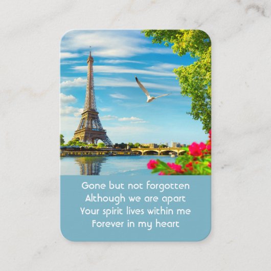 メモリアル祈りの言葉セーヌパリエッフェルタワー 名刺 (正面)