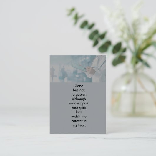 メモリアル祈りの言葉ドクターナースメディカルバス 名刺 (スタンド正面)