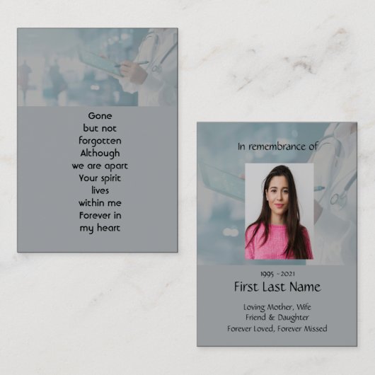 メモリアル祈りの言葉ドクターナースメディカルバス 名刺 (正面/裏面)