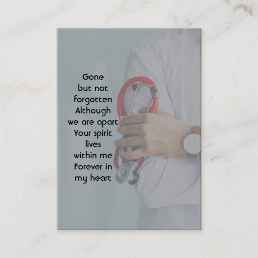 メモリアル祈りの言葉ドクターナースメディカル 名刺 (正面)