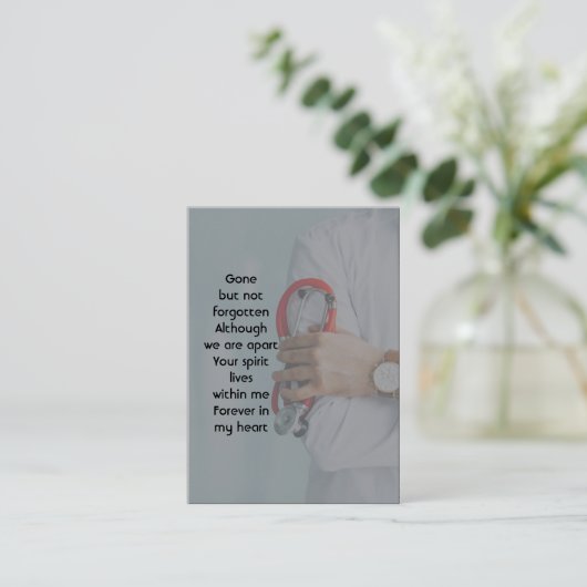 メモリアル祈りの言葉ドクターナースメディカル 名刺 (スタンド正面)