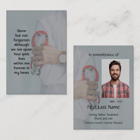 メモリアル祈りの言葉ドクターナースメディカル 名刺 (正面/裏面)