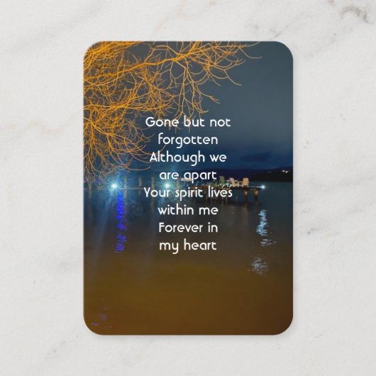 メモリアル祈りの言葉ドーンモーニングレイクビーチ波止場 名刺 (正面)