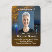 メモリアル祈りの言葉ドーンモーニングレイクビーチ波止場 名刺 (裏面)