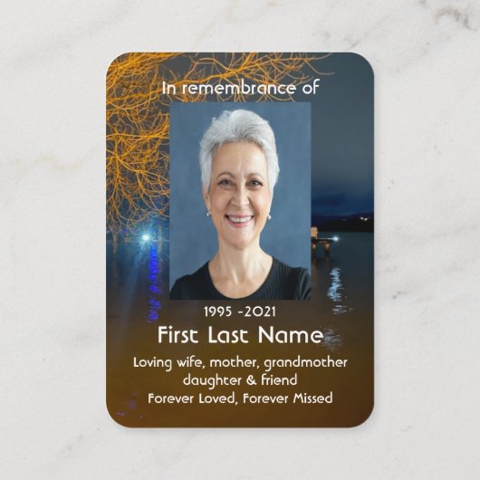 メモリアル祈りの言葉ドーンモーニングレイクビーチ波止場 名刺 (裏面)