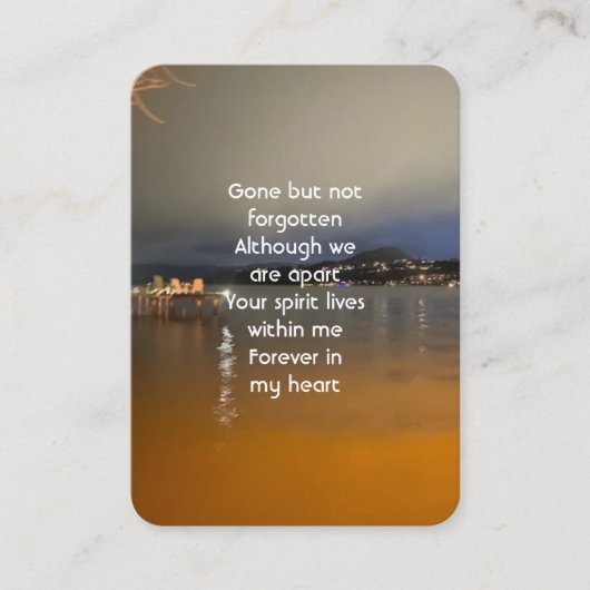 メモリアル祈りの言葉ドーンモーニングレイクビーチ波止場 名刺 (正面)