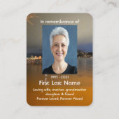 メモリアル祈りの言葉ドーンモーニングレイクビーチ波止場 名刺 (裏面)