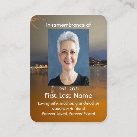 メモリアル祈りの言葉ドーンモーニングレイクビーチ波止場 名刺 (裏面)