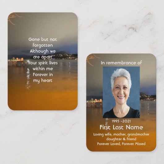 メモリアル祈りの言葉ドーンモーニングレイクビーチ波止場 名刺 (正面/裏面)