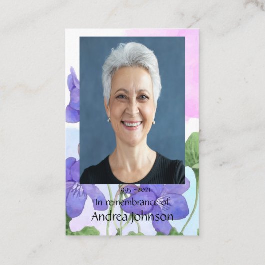 メモリアル祈りの言葉バイオリーブガーデンフラワーフローラ 名刺 (裏面)