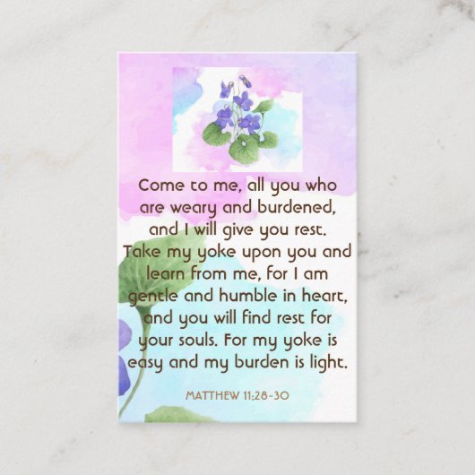 メモリアル祈りの言葉バイオリーブガーデンフラワーフローラ 名刺 (正面)