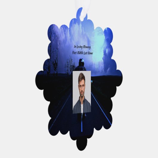 メモリアル祈りの言葉バイクバイクもしくは自転車に乗る人 オーナメントカード (右)