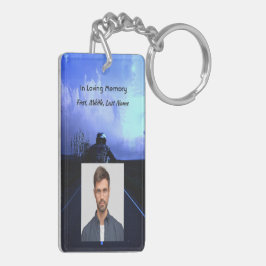 メモリアル祈りの言葉バイクバイクもしくは自転車に乗る人 キーホルダー