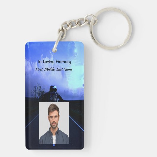 メモリアル祈りの言葉バイクバイクもしくは自転車に乗る人 キーホルダー (裏面)