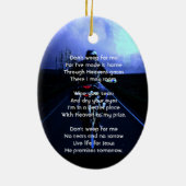 メモリアル祈りの言葉バイクバイクもしくは自転車に乗る人 セラミックオーナメント (裏面)