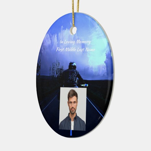 メモリアル祈りの言葉バイクバイクもしくは自転車に乗る人 セラミックオーナメント (左)