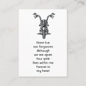 メモリアル祈りの言葉バイクバイクもしくは自転車に乗る人 名刺 (正面)