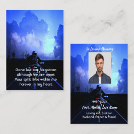 メモリアル祈りの言葉バイクバイクもしくは自転車に乗る人 名刺