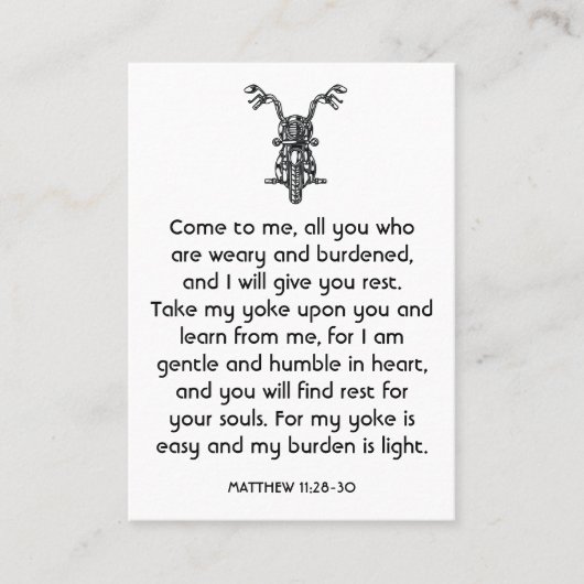 メモリアル祈りの言葉バイクバイクもしくは自転車に乗る人 名刺 (正面)