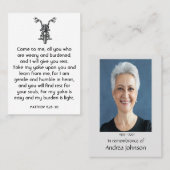 メモリアル祈りの言葉バイクバイクもしくは自転車に乗る人 名刺 (正面/裏面)