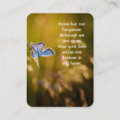 メモリアル祈りの言葉バタフライガーデン自然 名刺 (正面)