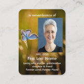 メモリアル祈りの言葉バタフライガーデン自然 名刺 (裏面)