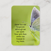 メモリアル祈りの言葉バタフライガーデン自然 名刺 (正面)