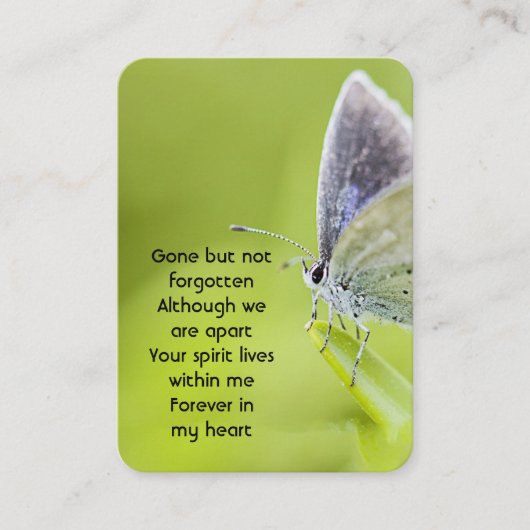 メモリアル祈りの言葉バタフライガーデン自然 名刺 (正面)