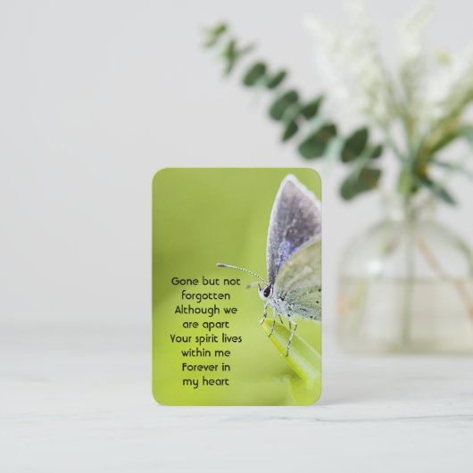 メモリアル祈りの言葉バタフライガーデン自然 名刺 (スタンド正面)