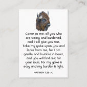 メモリアル祈りの言葉バッファローバイソン動物 名刺 (正面)