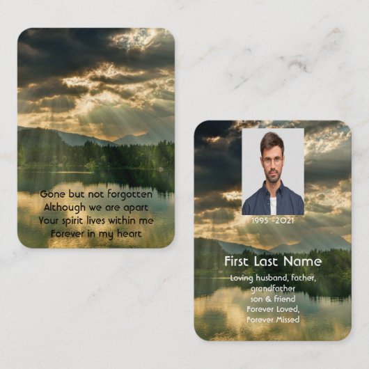 メモリアル祈りの言葉ビューティフルスカイサンライト 名刺 (正面/裏面)