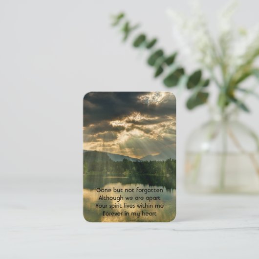 メモリアル祈りの言葉ビューティフルスカイサンライト 名刺 (スタンド正面)