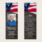 メモリアル祈りの言葉ブックマークアメリカ合衆国国旗の写真 (正面&裏面)