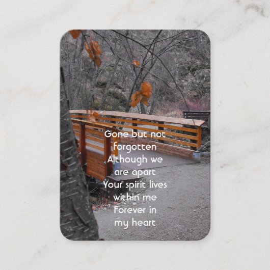 メモリアル祈りの言葉ブリッジフォレストワイルダネス 名刺 (正面)