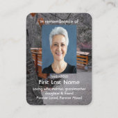 メモリアル祈りの言葉ブリッジフォレストワイルダネス 名刺 (裏面)