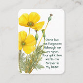 メモリアル祈りの言葉ポピーガーデンフラワーフローラ 名刺 (正面)