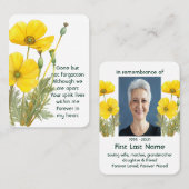 メモリアル祈りの言葉ポピーガーデンフラワーフローラ 名刺 (正面/裏面)