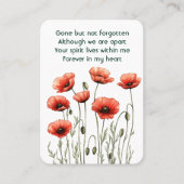 メモリアル祈りの言葉ポピーガーデンフラワーフローラ 名刺 (正面)