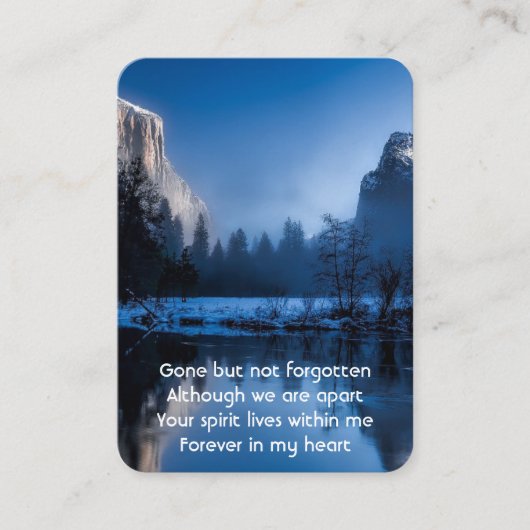 メモリアル祈りの言葉マウンテンレイクウィンタースノー 名刺 (正面)