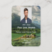 メモリアル祈りの言葉マウンテンレイクランドスケープ 名刺 (裏面)