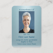 メモリアル祈りの言葉マラードダックスバード 名刺 (裏面)