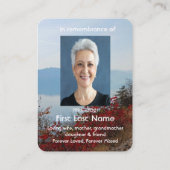 メモリアル祈りの言葉ミストフォグレイク秋 名刺 (裏面)