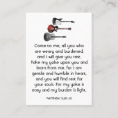 メモリアル祈りの言葉ミュージシャンギター音楽 名刺 (正面)