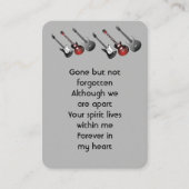 メモリアル祈りの言葉ミュージシャンギター音楽 名刺 (正面)