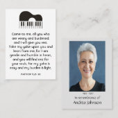 メモリアル祈りの言葉ミュージシャンピアノギター音楽 名刺 (正面/裏面)