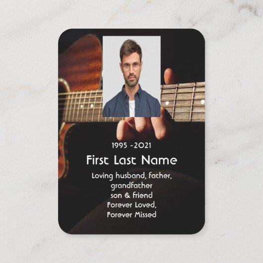 メモリアル祈りの言葉ミュージシャンピアノギター 名刺 (裏面)