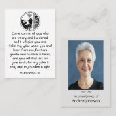 メモリアル祈りの言葉ミュージシャンピアノ音楽 名刺 (正面/裏面)