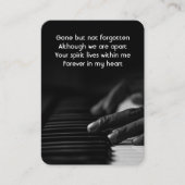 メモリアル祈りの言葉ミュージシャンピアノ音楽 名刺 (正面)