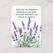 メモリアル祈りの言葉ラベンダーガーデンフラワーフローラ 名刺 (正面)